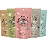 Grab Green Stoneworks Laundry Detergent Pods Sample Kit, 10 Count, Birch Branch, Fragrance Free Rain, Oak Tree, Olive Leaf, Rose Petal Scents, Plant a Tree