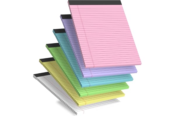 Legal Pads 8.5 x 11 Colored Note Pads Paper 8-1/2 x 11 Lined Paper Pad Notepads 8.5 x 11 Lined Writing Pads of Paper 8.5 x 11