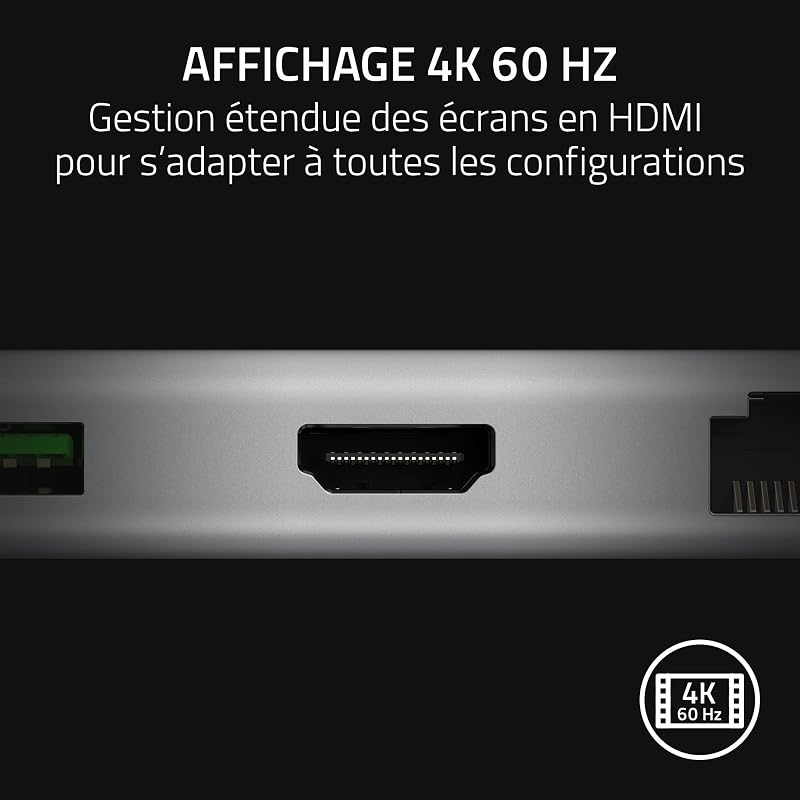 Station d'accueil USB-C - 11 Ports avec HDMI, Gigabit Ethernet, Port Audio 3,5 mm, USB-A et -C, Compatible avec Windows et Mac (Sortie d'écran avec 4K, Son Surround 7.1) Mercury