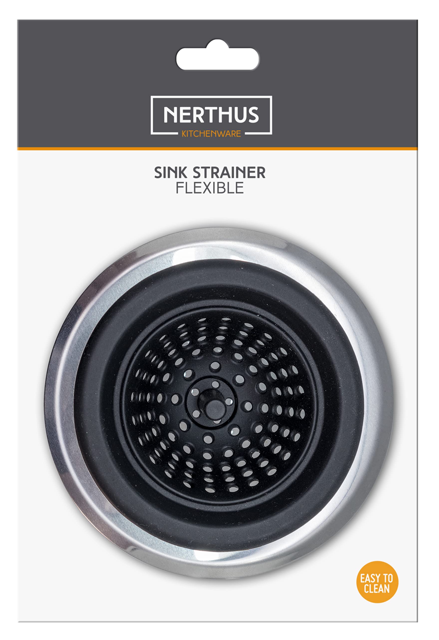 NERTHUS FIH 913 Sink Filter Flexible Black Easy to Clean, Soft and Elastic