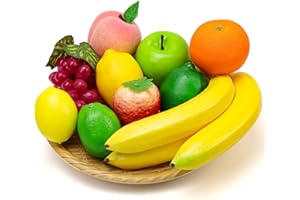 Meiwlong 10 Pcs Plastic Fake Fruits for Decoration, Realistic Fake Fruit Set for Table Centrepieces Decoration Decorative Art
