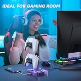 KDD Gaming Headset Stand Holder w/ 9 RGB Light Modes, 2 USB, Type-C, 3.5mm Port view 7