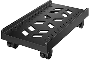 Auvo ACS01 Plastic Mobile CPU Stand, Computer Tower Stand, Fits Most PCs Under Desk, Ventilated PC Floor Cart for Office and 