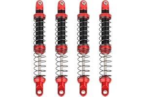 ZXYRC RC Shock Absorber Oil Adjustable RC Damper Set with Springs for 1/10 RC Truck Crawler Axial SCX10 I II III TRX4 D90 (110mm, Red)
