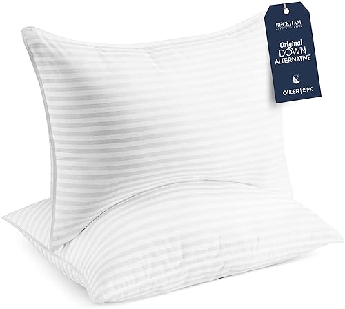 Home & Kitchen - Beckham Hotel Collection Bed Pillows Standard/Queen Size Set of 2 - Original Soft Down Alternative Pillow for Sleeping - Soft Support for Back, Stomach or Side Sleepers