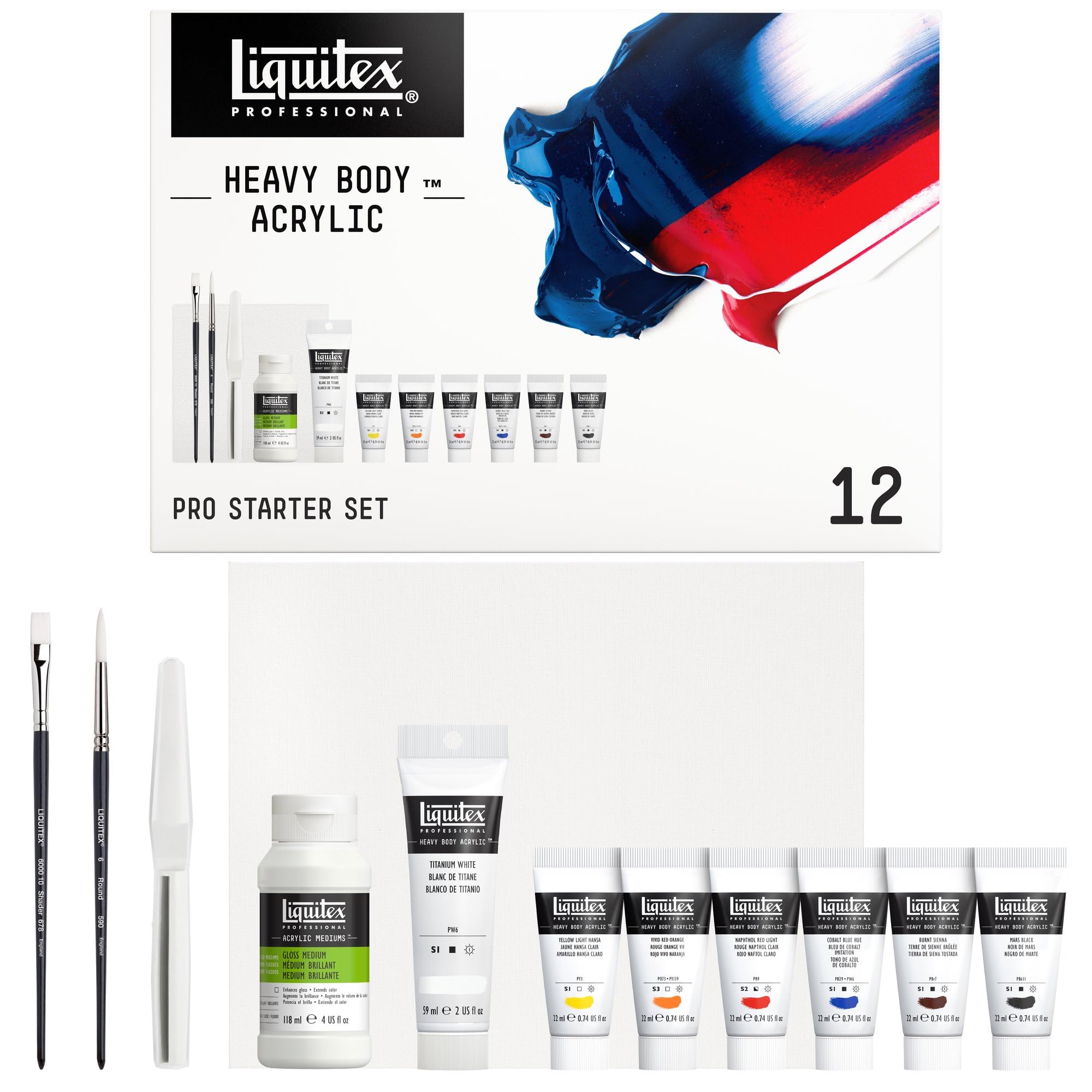 Liquitex Professional Acrylic Heavy Body Starter Set of 12 Pieces