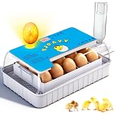 Incubators for Hatching Eggs 15-35 Eggs Incubator with Automatic Egg Turning and ℉Temperature Display LED Candler Poultry Incubator for Hatching Chicken Duck and Quail Incubator (Blue)