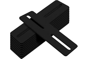 eoere 10 PCS 5" Black Flat Mending Plate, Support with Slots Steel Strap Straight Repair Plates Brace, Fixing Bracket Connector, Thickness 1/8"