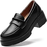 TKKAE Loafers for Women Women's Penny Platform Chunky Loafers Slip-Ons Comfortable Business Casual Dress Office Work Shoes for Ladies