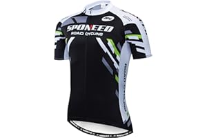SPONEED Men Bike Jersey Short Sleeve Road Cycling Shirts Biking Tops Moisture Wicking