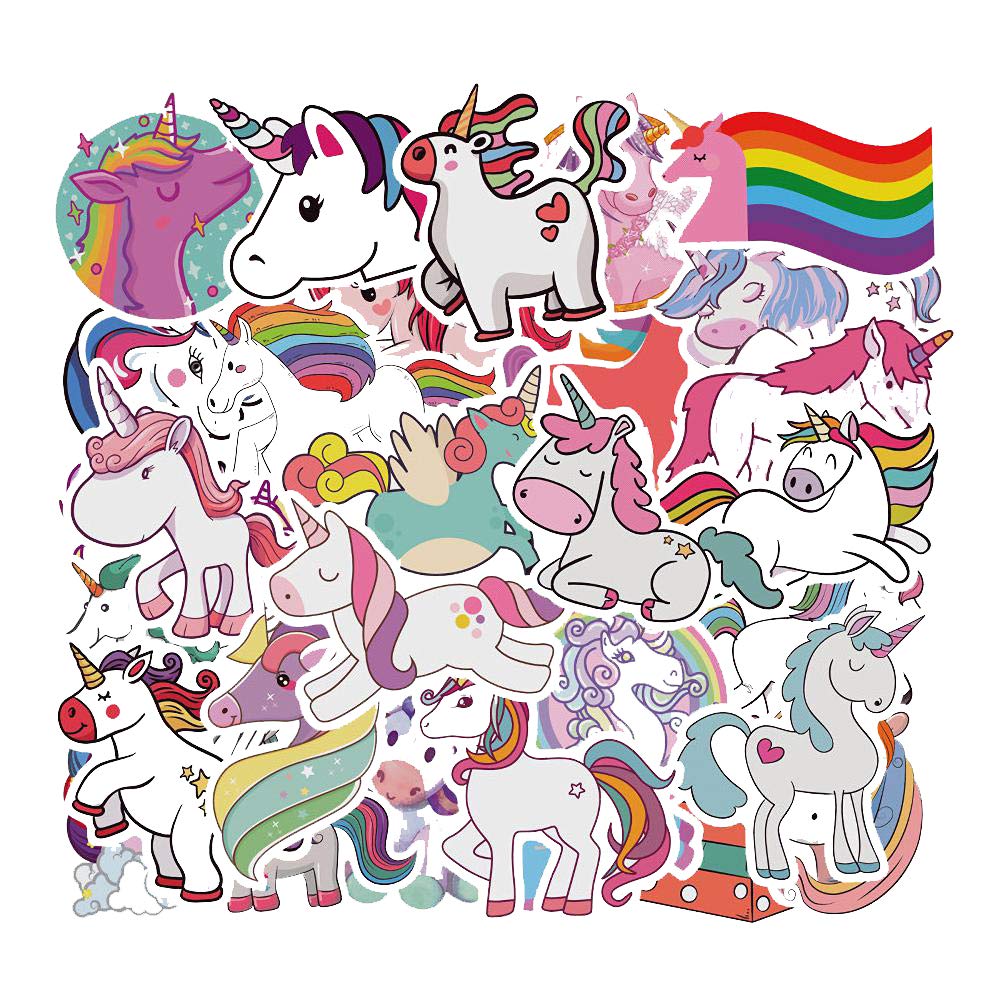50 Unicorn Stickers, Aesthetic Vinyl Stickers for Kids Children Waterproof Vsco Sticker Decals for Laptop Skateboard Luggage Party Bag Filler