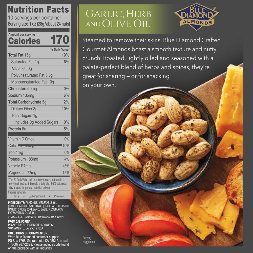 Mua Blue Diamond Gourmet Almonds, Garlic, Herb and Olive Oil, 10 Ounce