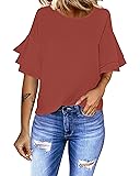 luvamia Women's Casual 3/4 Tiered Bell Sleeve