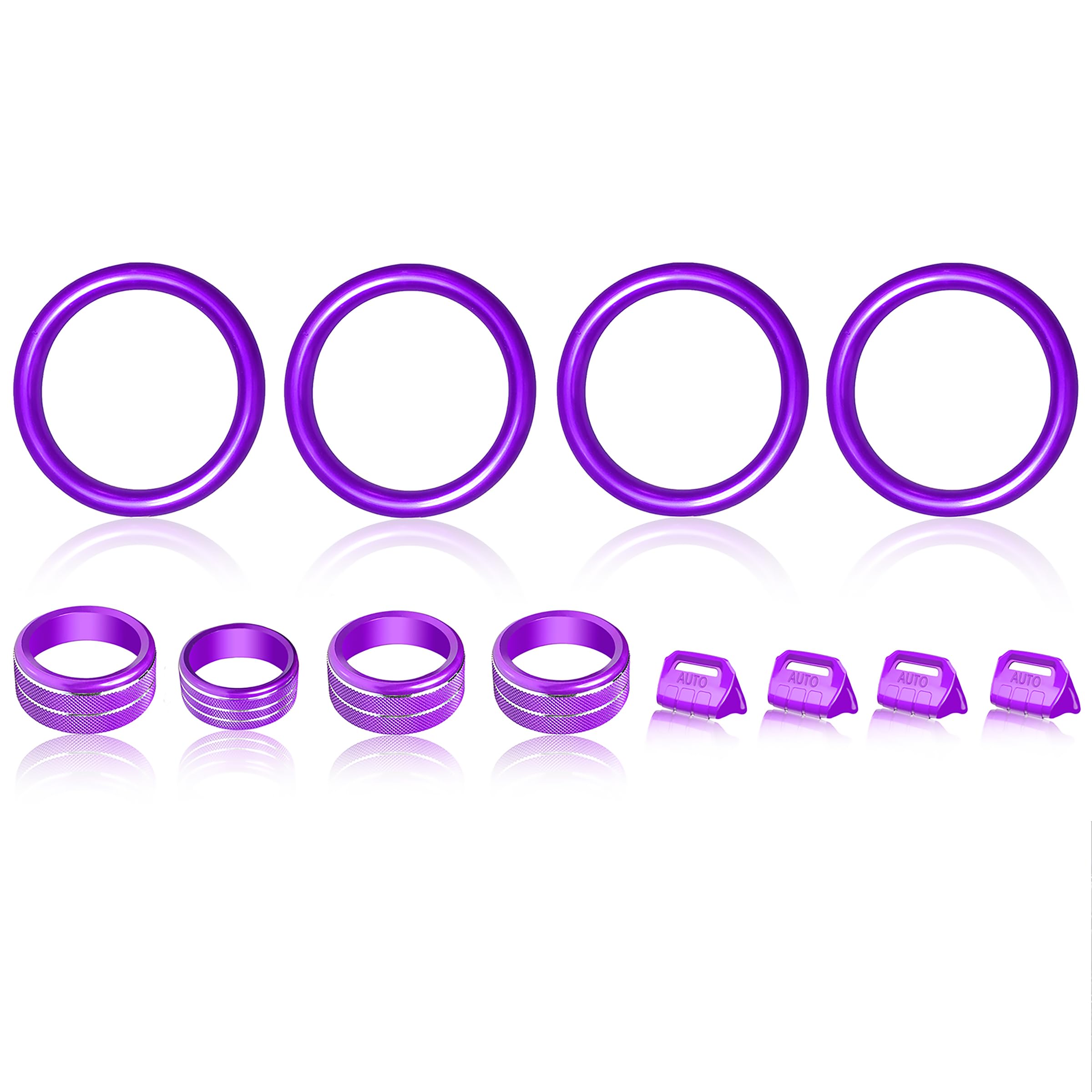 Photo 1 of SENSHINE AC Knob Cover Vent Outlet Trim Ring for Jeep Wrangler JL JLU Accessories 2018-2023 Gladiator JT 2020-2023 Window Switch Button Cover Volume Radio Headlight Switch Knob Covers, 12 Pcs (Purple)