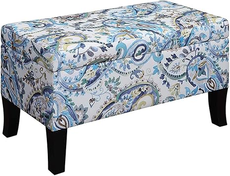 Amazon Com Convenience Concepts Designs4comfort Winslow Storage Ottoman Paisley Furniture Decor