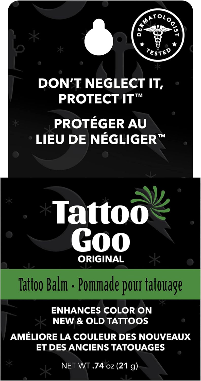 Tattoo Goo Original Ointment 21g – Tattoo Aftercare Balm for New & Existing Tattoos, Moisturizes & Maintains Color, Natural Ingredients, Petroleum-Free