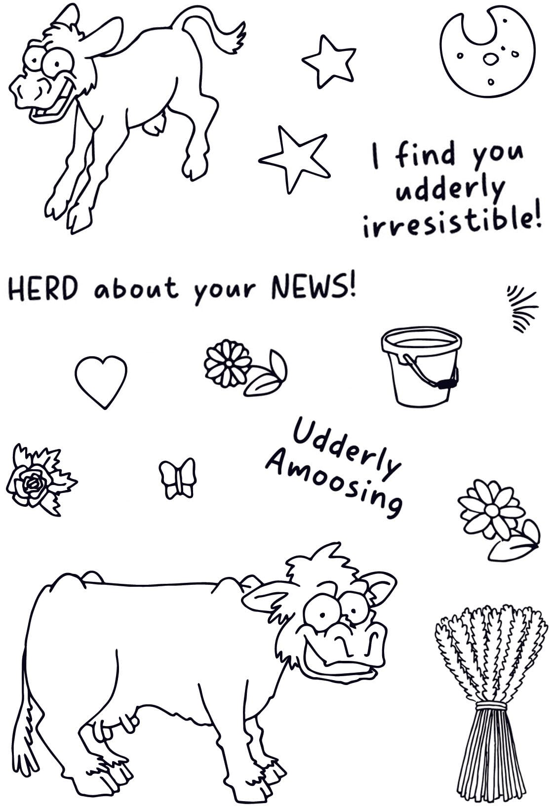 Creative Expressions Designer Boutique-Udderly IrresistIble-Clear Stamp Set, A6