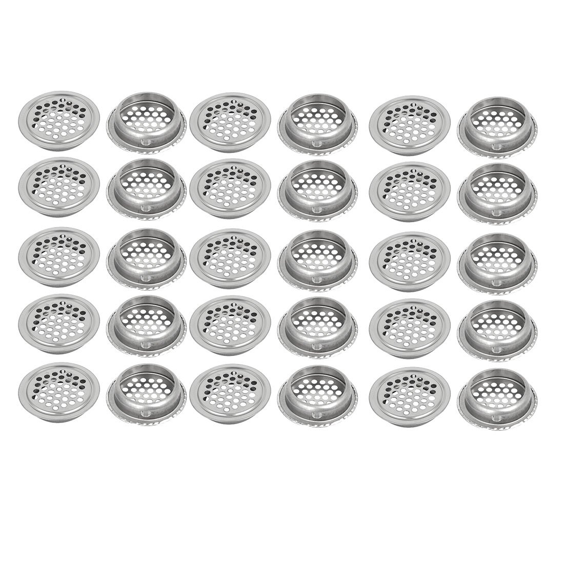 Sourcingmap 35mm Bottom Dia Stainless Steel Round Mesh Hole Air Vents Louver 30pcs