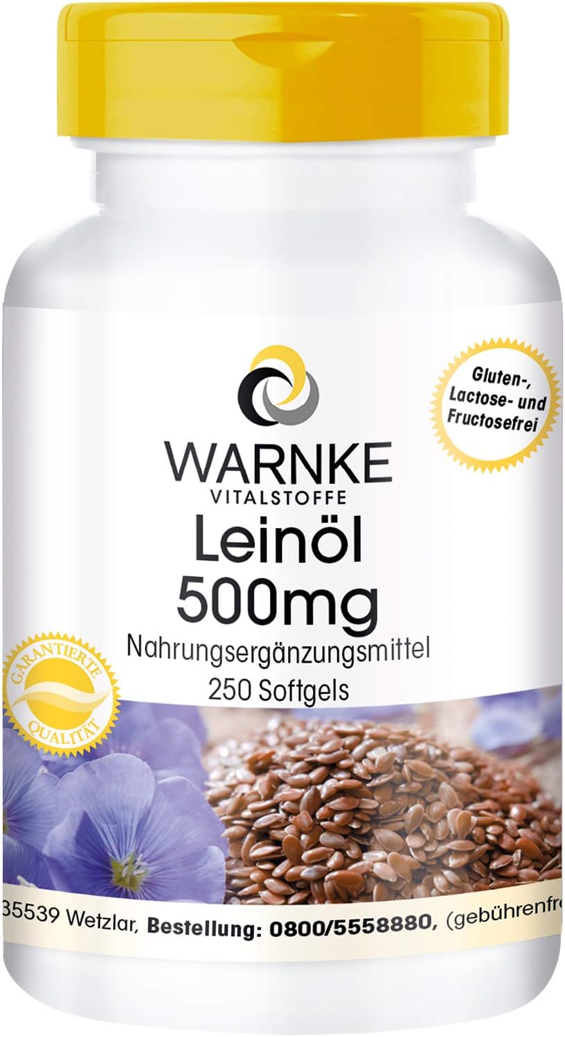 Huile de Lin 500 Mg 250 gélules Préssée à froid avec vitamine E