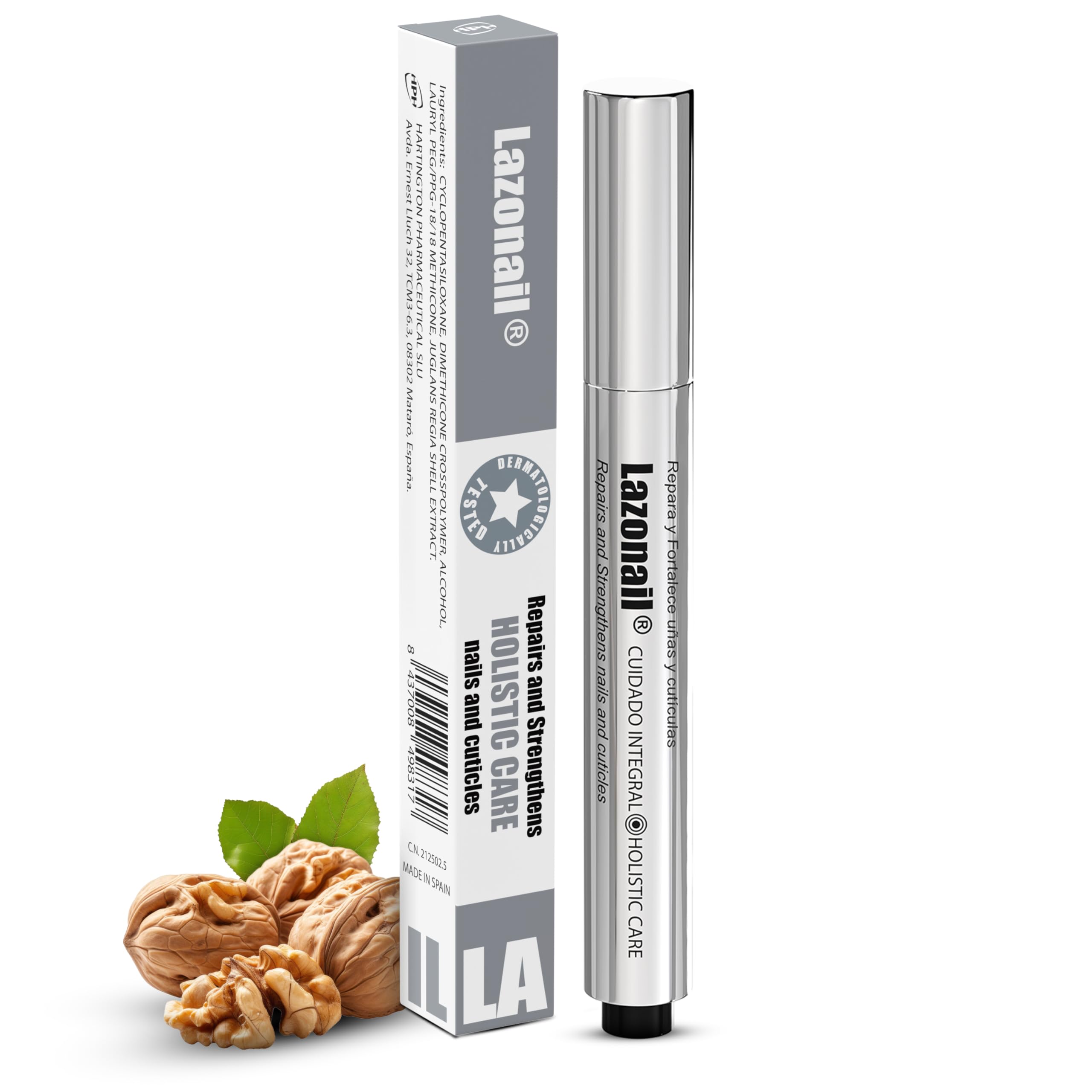 Lazonail® Nail and Cuticle Repair & Strengthening Gel | Results in 7 Days | Hydrates, Hardens and Adds Shine | Effective with or without Nail Polish | 3 ml