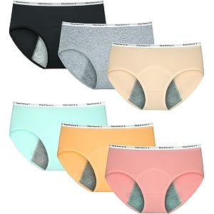 EchoMyth Teen Girl Period Underwear Menstrual Period Panties 6 Pack