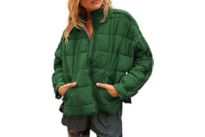 Gacaky Women's Baggy Lightweight Zip Puffer Jacket Warm Winter Down Coat with Pockets