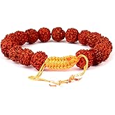 Rudra Empire Rudraksha Natural Gemstone Yoga Meditation Beaded Bracelets for Men Women Stretch Bracelets for Christmas Valentine's Day Gift