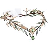 MOSTORY Renaissance Fairy Flower Crown - Elf Crown Woodland Headpiece Handmade Forest Leaf Circlet for Ren Faire Costume Women Halloween Cosplay Photo Shoot