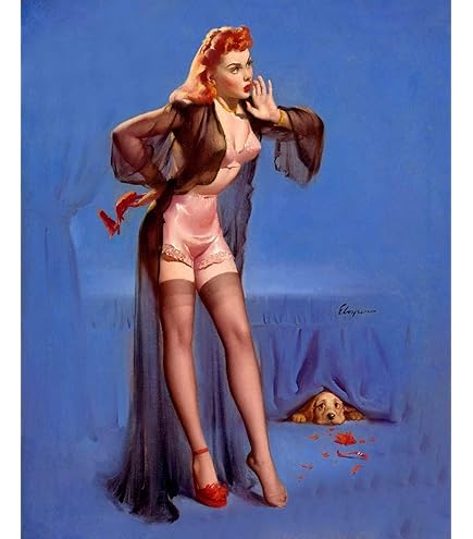 Amazon.com: MAGNET Elvgren Sexy Pin-Up RedHead Girl Garter Belt It's a Snap  Magnet Vinyl Magnetic Sheet for Lockers, Cars, Signs, refrigerator 5