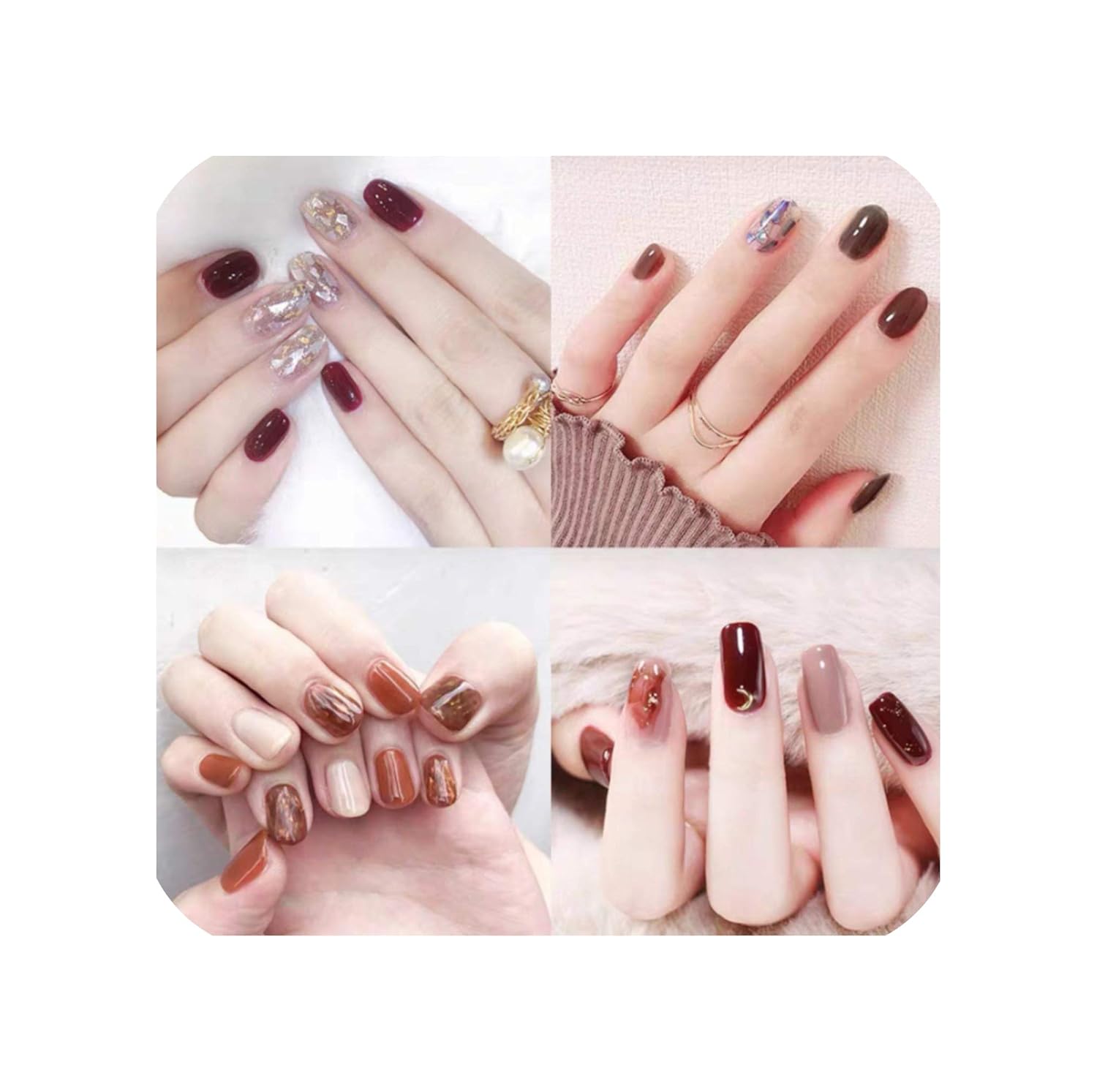 Amazon Com Disposable Nail Stickers Manicure Full Paste Pregnant Women Can Use Safe Non Toxic Patch Detachable Wearable Durability 4 Sets 07 Beauty