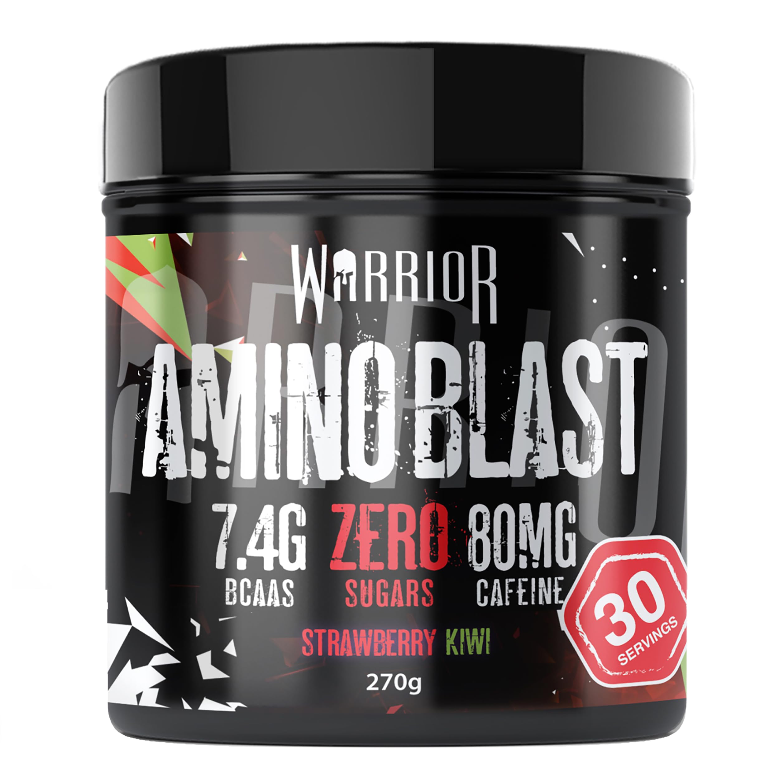 Warrior Amino Blast BCAA Powder 270g – Fruit Salad Flavour, BCAA Supplement for Muscle Recovery, Energy, Endurance, Hydration, Pre & Post Workout Nutrition - Strawberry Kiwi