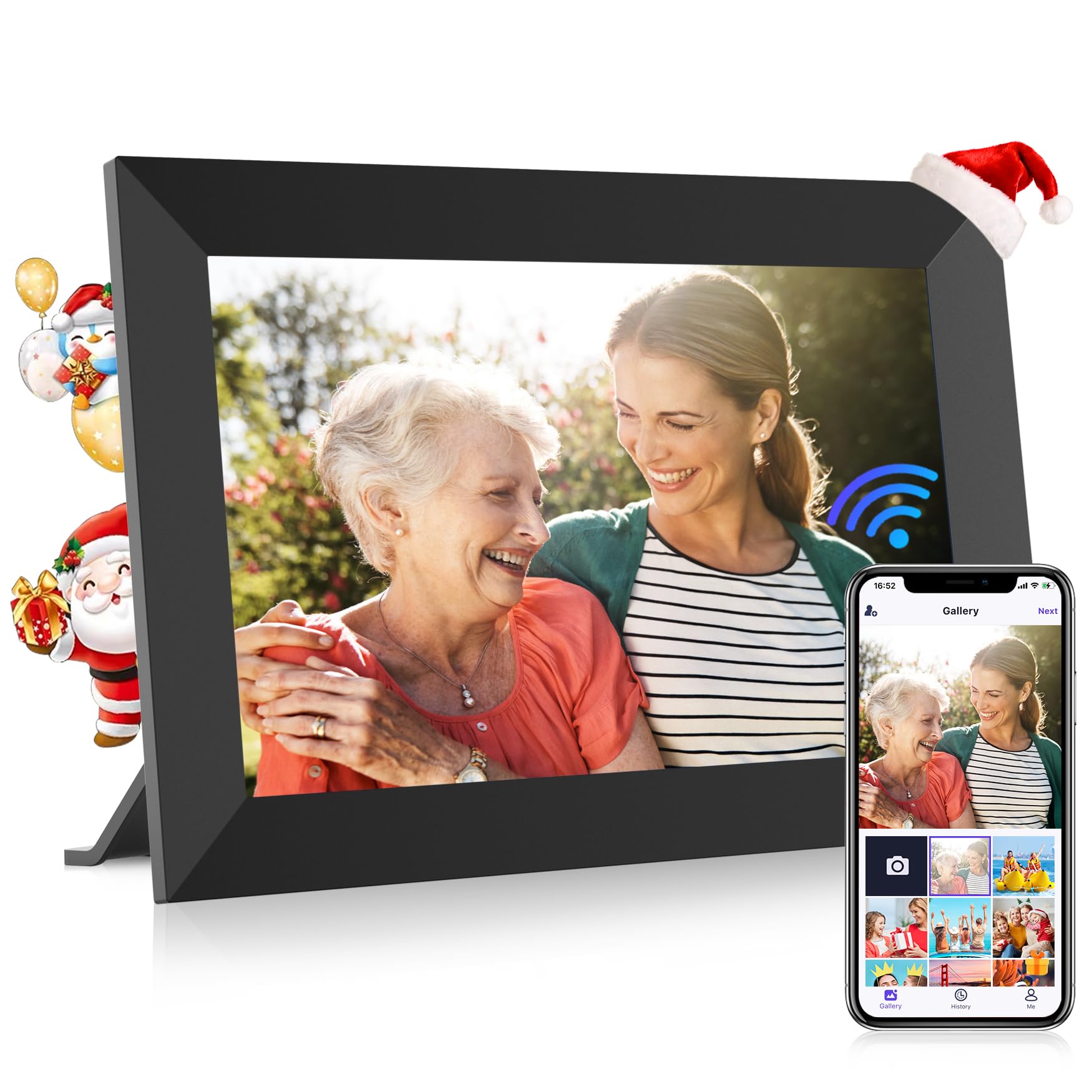 10.1" WiFi Digital Picture Frame - HD IPS Touch Screen, Share Photos Instantly Via App, 16GB Memory, Gift Ready