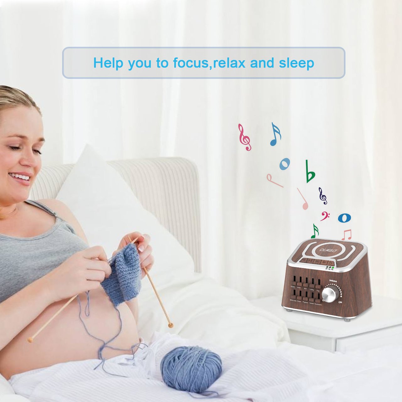 White Noise Machine, Olago Mixed Sound Sleep Spa Machine for Insomniac, Yoga, Working, Speech Privacy and Baby Nursery - Bluetooth Speaker with 10 Natural Soothing Sound