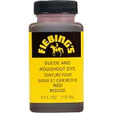 Fiebing's Red Suede Dye (4 oz) - Recolor, Brighten &amp; Restore Suede &amp; Roughout Leather Shoes, Furniture, Purse, Jacket - Includes Wool Dauber for Easy Application - Flexible When Dry, Won't Crack/Peel