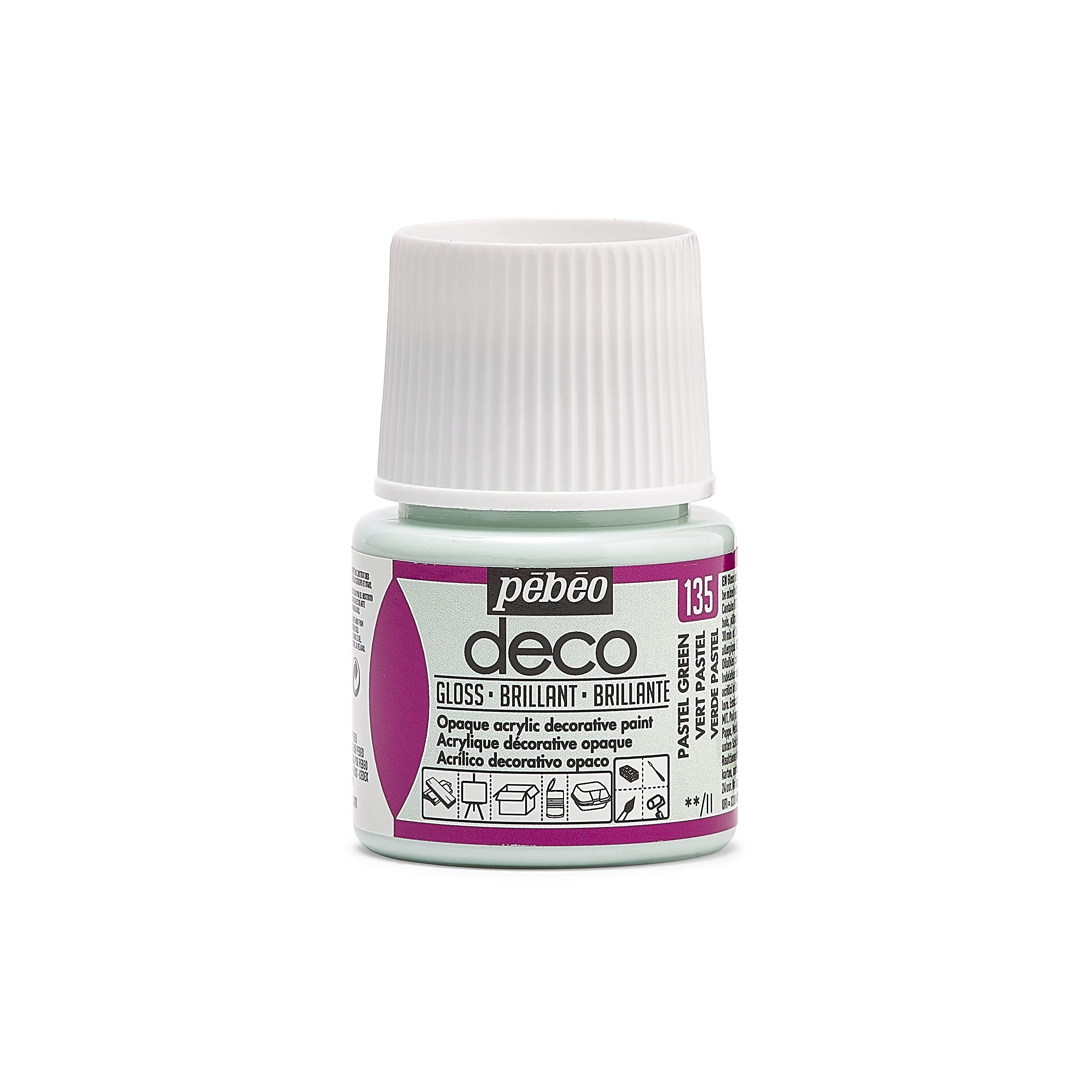 Pebeo Deco Bright Paint, Pastel Green, 45 ml