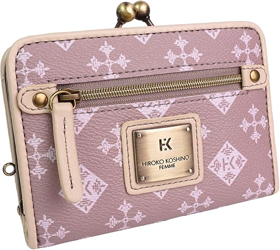 Amazon ヒロココシノ 財布 がま口二つ折り財布 レディース 折りたたみ 6色 合成皮革 カジュアル ギフト プレゼント モノグラム コシノヒロコ Hiroko Koshino サイフ グレー Hiroko Koshino ヒロコ コシノ 財布