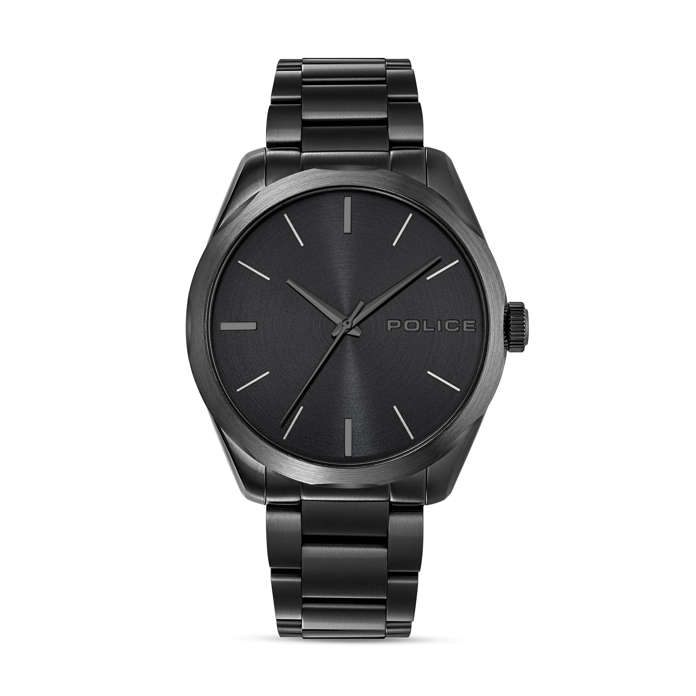 Police PL15712JSB.02M Unisex Adult Analogue Quartz Watch with Stainless Steel Strap, Black, Bracelet