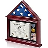 Solid Wood Flag Certificate Display Case Box with
