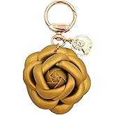 Leather Flower Keychain Bag Charm, Rose, Camellia, Cute Charms for Handbags Purse Tote Backpack Ornaments Pendants for Women