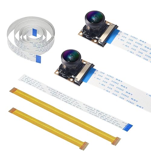 DORHEA 2Pcs 222° Rpi 4 B Camera Webcam 222 FOV Fisheye 5MP 1080p OV5647 ...