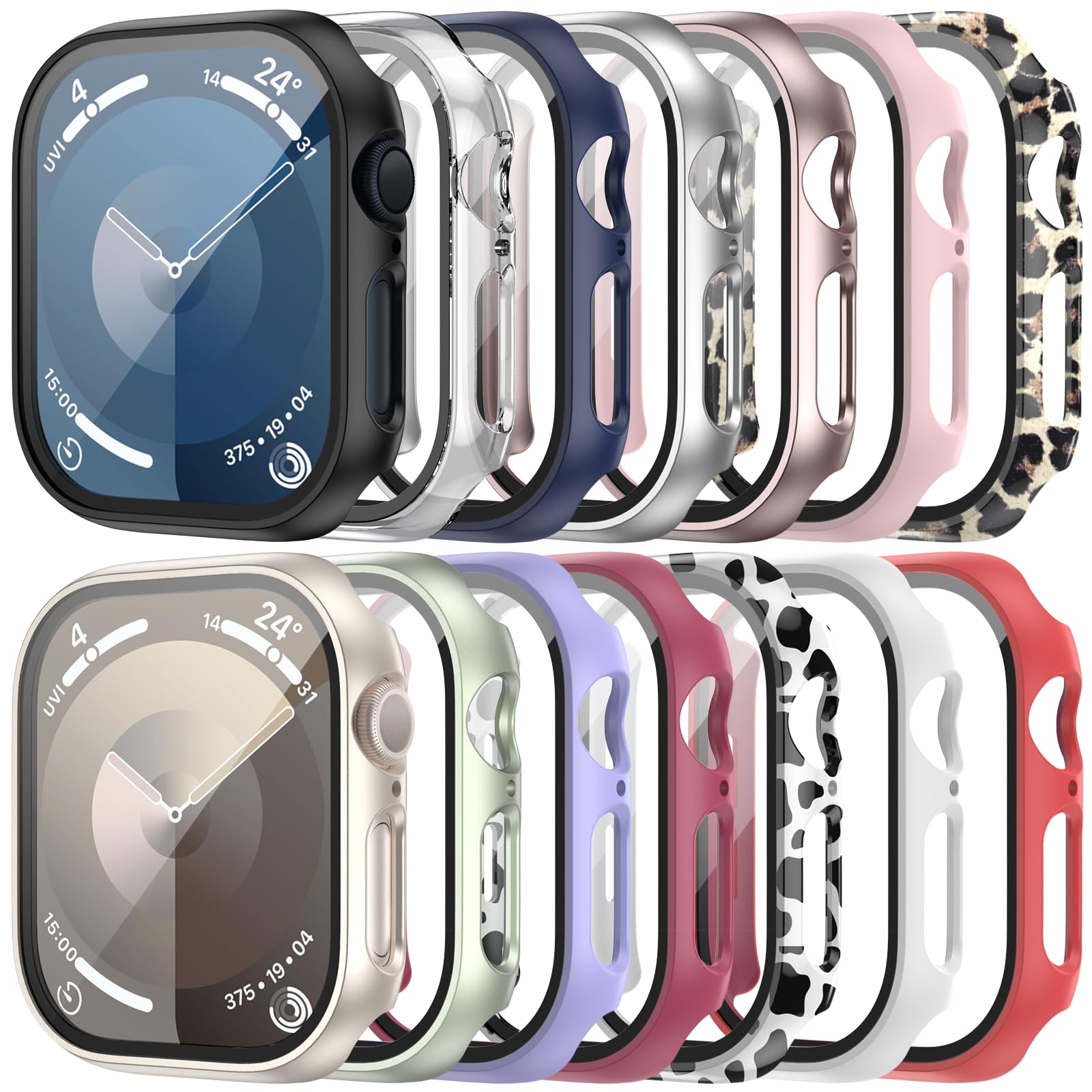 Photo 1 of 14 Pack Case with Tempered Glass Screen Protector for Apple Watch Series 10 42mm,Anotch Full Coverage Hard PC Protective Cover HD Ultra-Thin Guard Bumper for iWatch 10 42mm Accessories