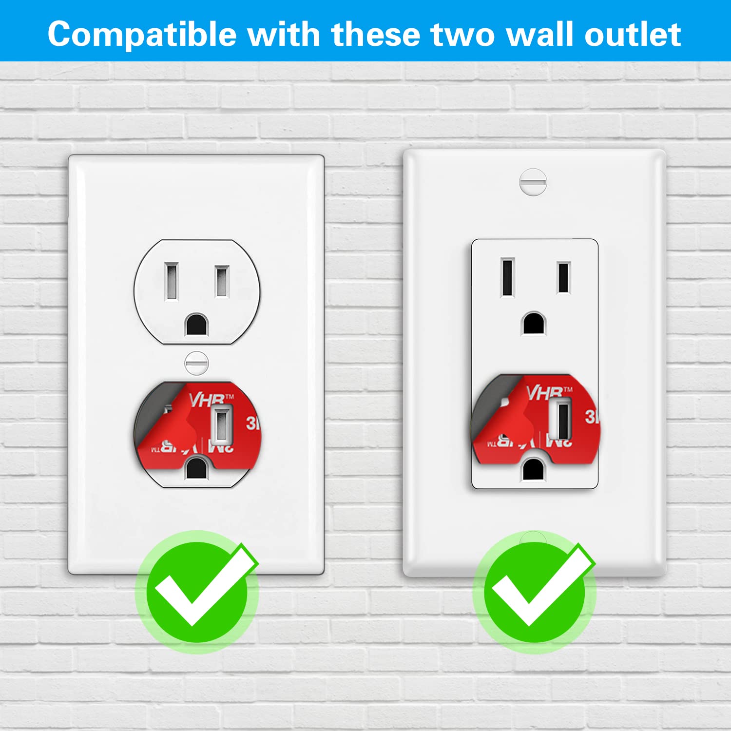 volport Loose Outlet Plug Fix, 6Pcs Double Sided Sticky Adhesive Tape for Smart Speaker Stand Wall Mount, 3M Vhb Sticker Use in Adapter Plugs Keep Falling Out of Outlet, Plug Tightener