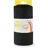 kullaloo Plush Fabric | Solid Black Minky Fabric for Sewing | Super Soft Cuddle Material | 39.5x29.5" | Plushies, Baby Blanke