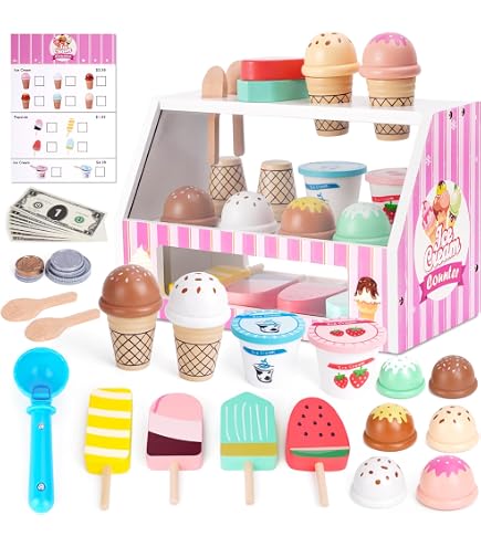VEVOR Jeu d'Imitation de Stand Glacier Chariot à Glaces Avec Menu pour Enfants 3-7 Ans - Autre jeux d'imitation - Achat & prix
