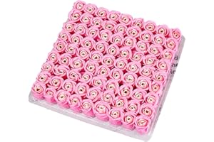 EUBUY 81PCS Soap Rose Flower, DIY Craft Floral Scented Rose Petal Bouquet, Soap Rose Flower Box for Her Women Teens Girls Mom Birthdays