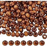 OLYCRAFT 360Pcs 6mm Natural Wood Beads with 2mm Hole Wooden Loose Beads Round Wood Bead Small Burlywood Loose Spacer Bead for Bracelet Necklace Jewellery Making Macrame DIY Home Decor