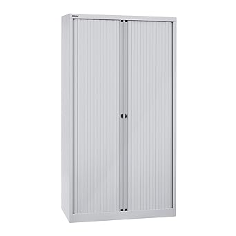 Euro Roller Shutter Cupboard Width 1000 Mm 4 Shelves Light Grey