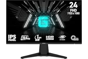 MSI G242L E14 24-inch 1920 x 1080 (FHD) Gaming Monitor, 144Hz, Adaptive-Synch, HDMI, DisplayPort, VESA Mountable, Tilt, Heigh