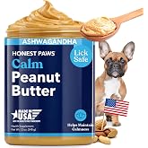 Dog Peanut Butter, Calming Supplement, Ashwagandha &amp; Valerian Root, 12 oz | Supports relaxation &amp; balanced behavior; safe for puppies; Made in USA; a tasty alternative to calming treats