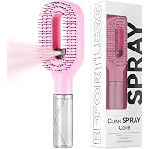 Hairbrush Mister - Hair Mist Sprayer Brush, 2 in 1 Portable Hair Brush with Water Spray for Detangling and Styling